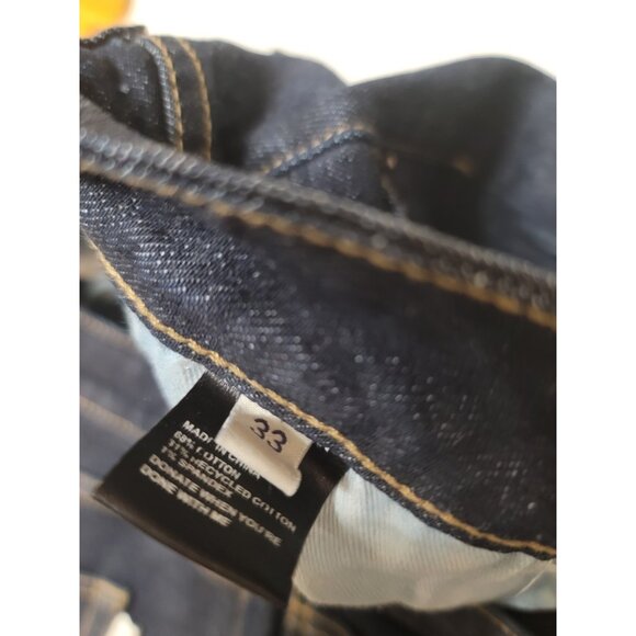 Oliver Logan Crosby Relaxed Taper Jeans Womens 33 Raw Hem Cropped Denim Blue - Picture 12 of 12